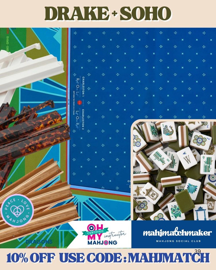 Oh My Mahjong Drake mahjong tiles with Oh My Mahjong SoHo mahjong mat