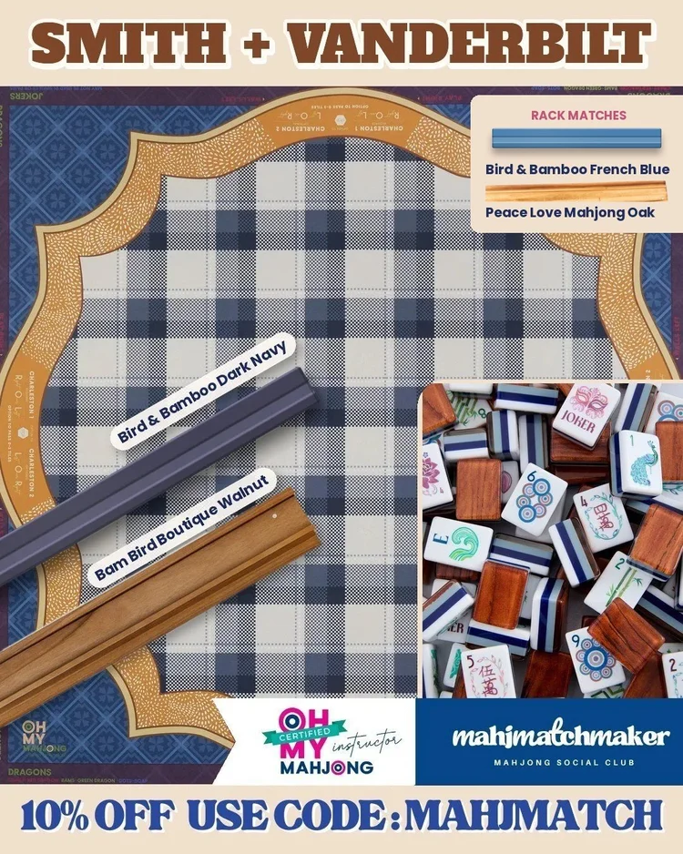 Oh My Mahjong Smith mahjong tiles with Oh My Mahjong Vanderbilt mahjong mat