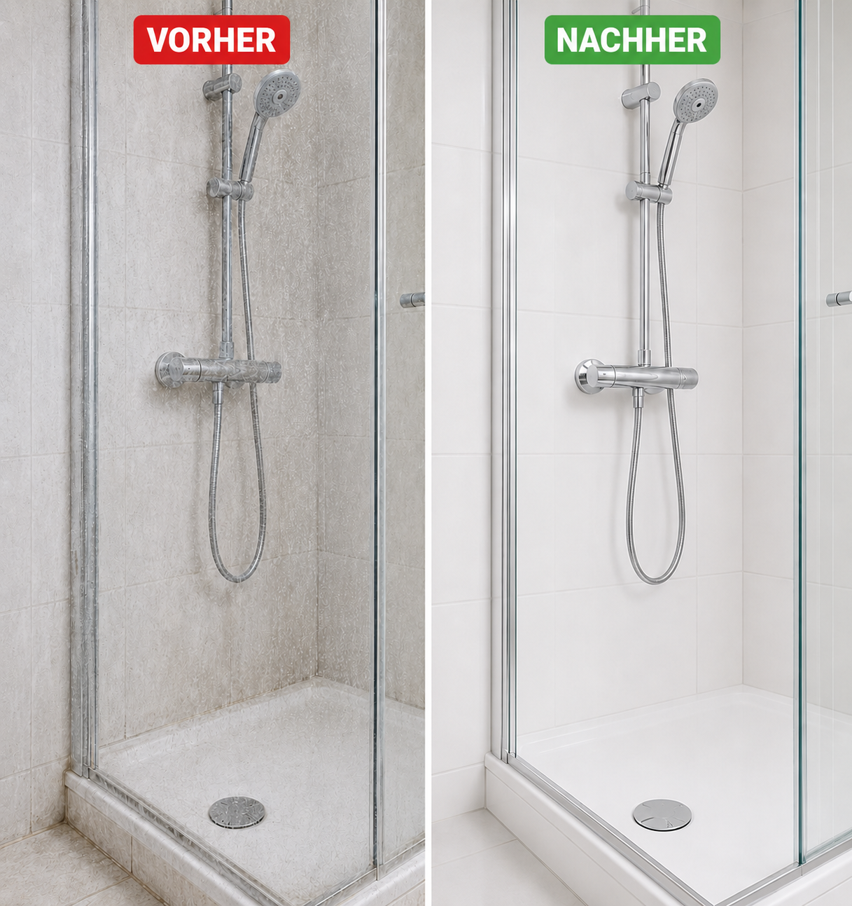 Glas- und Oberflächenreinigung vorher und nachher