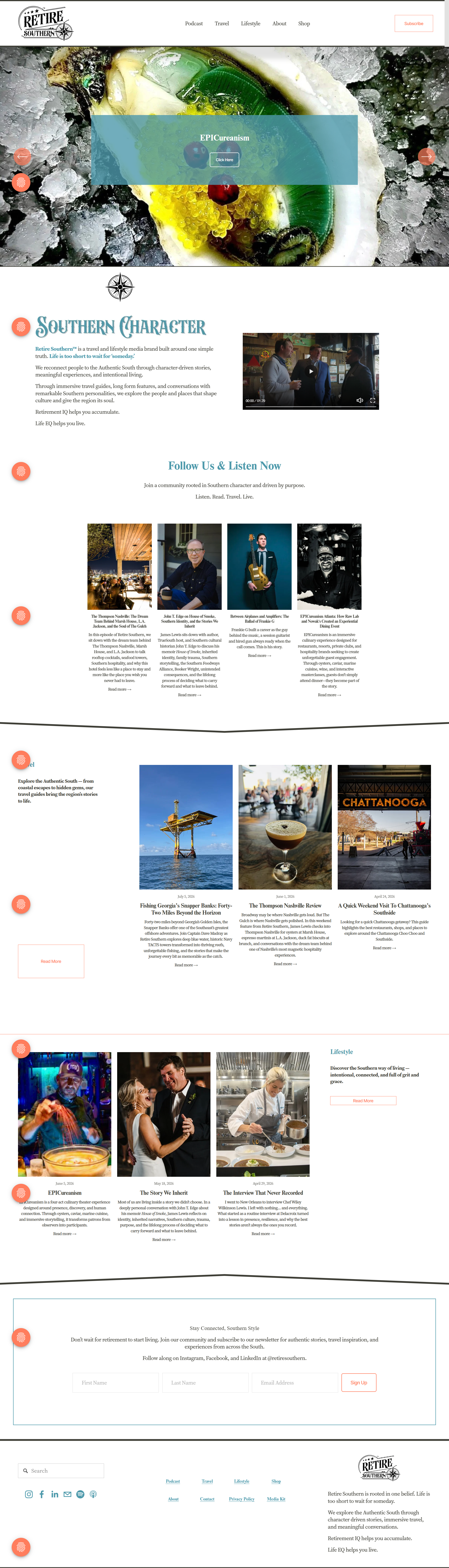 Retire Southern full website preview