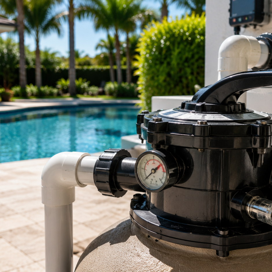 failing multiport valve on top of pool filter