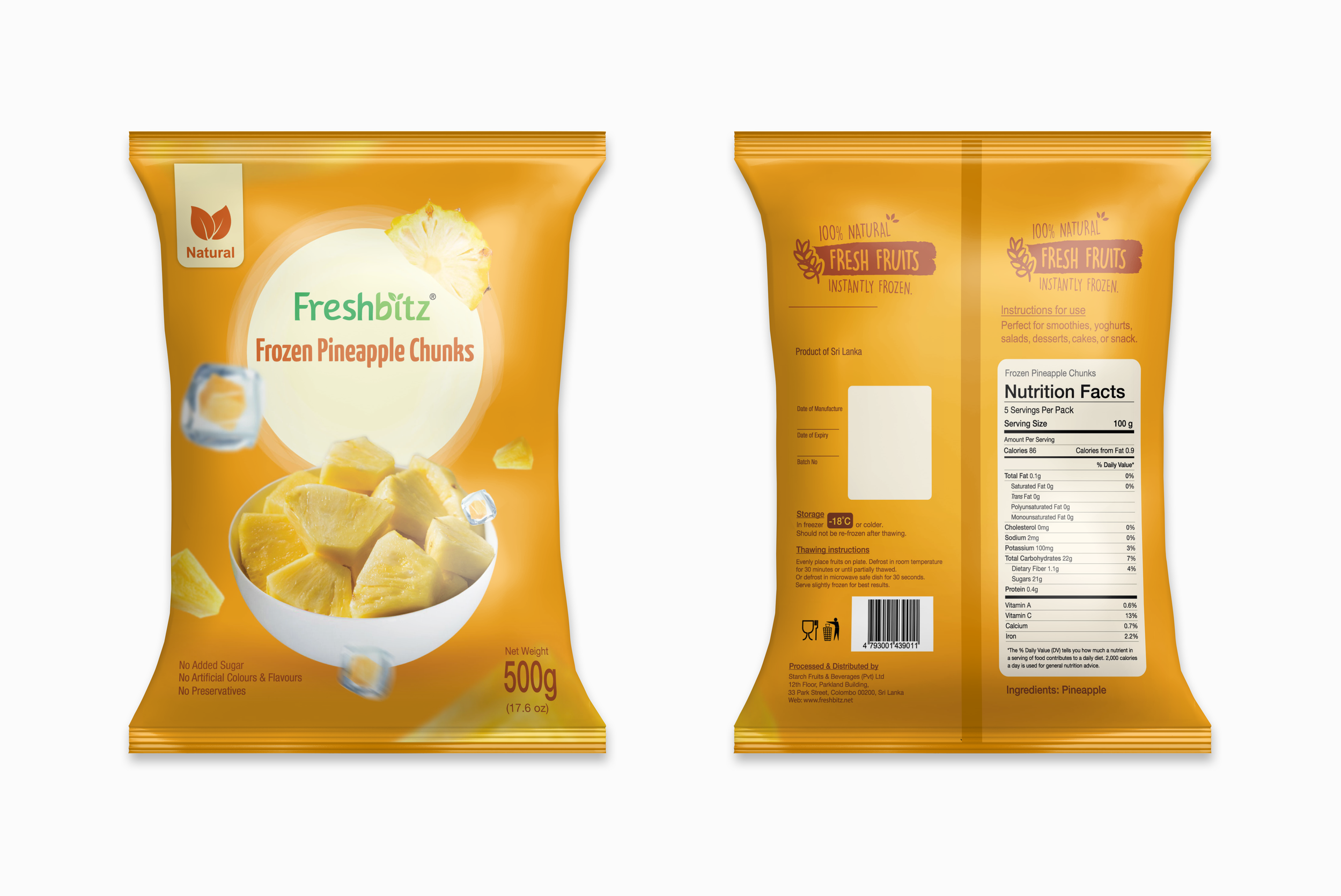 Frozen Pineapple Chunks