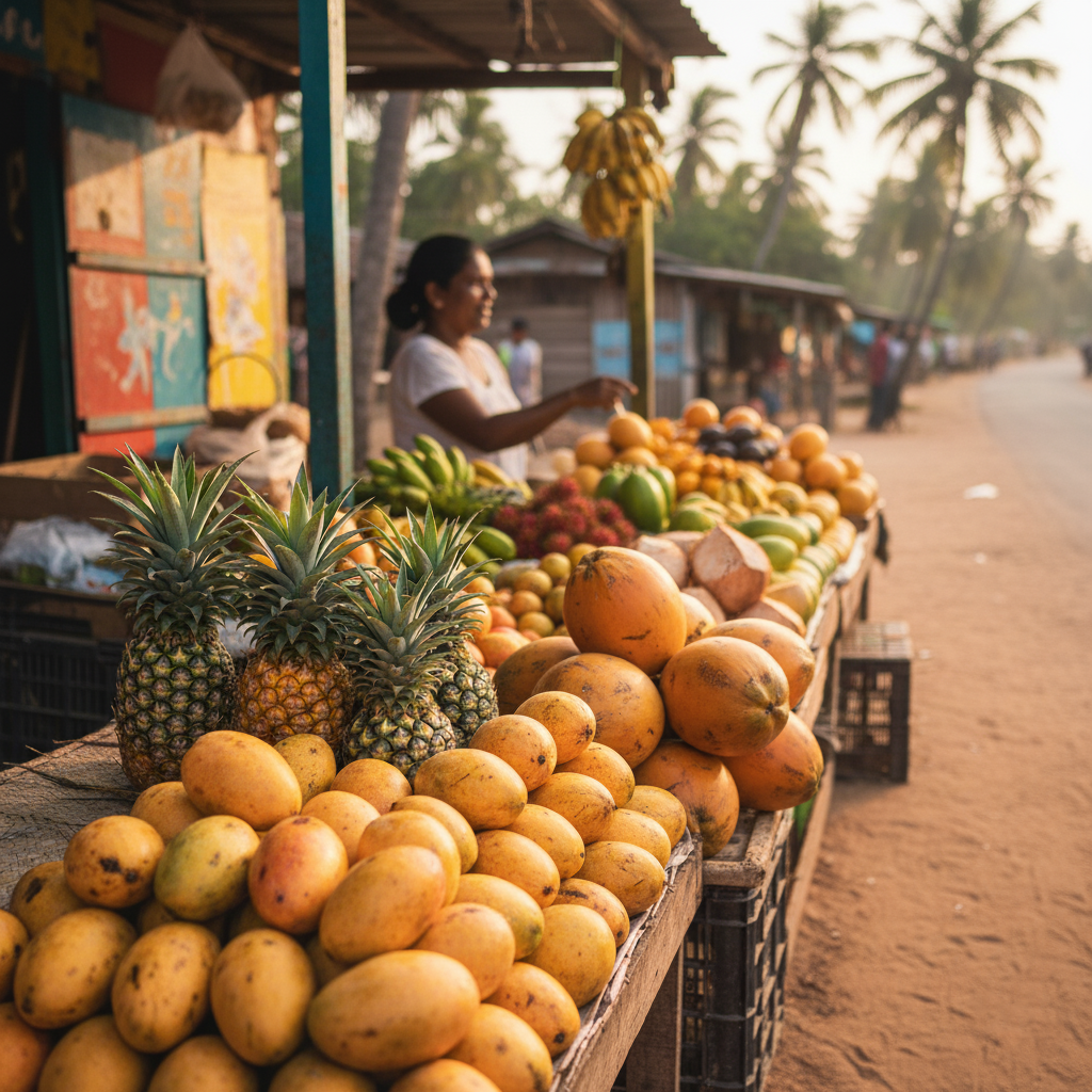 Sri Lanka roadside fruit market
