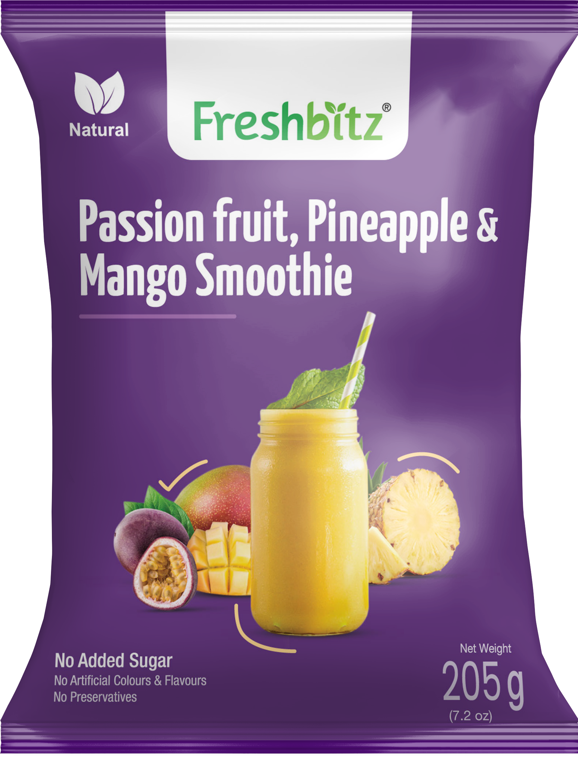 Passion fruit, Pineapple and Mango Smoothie