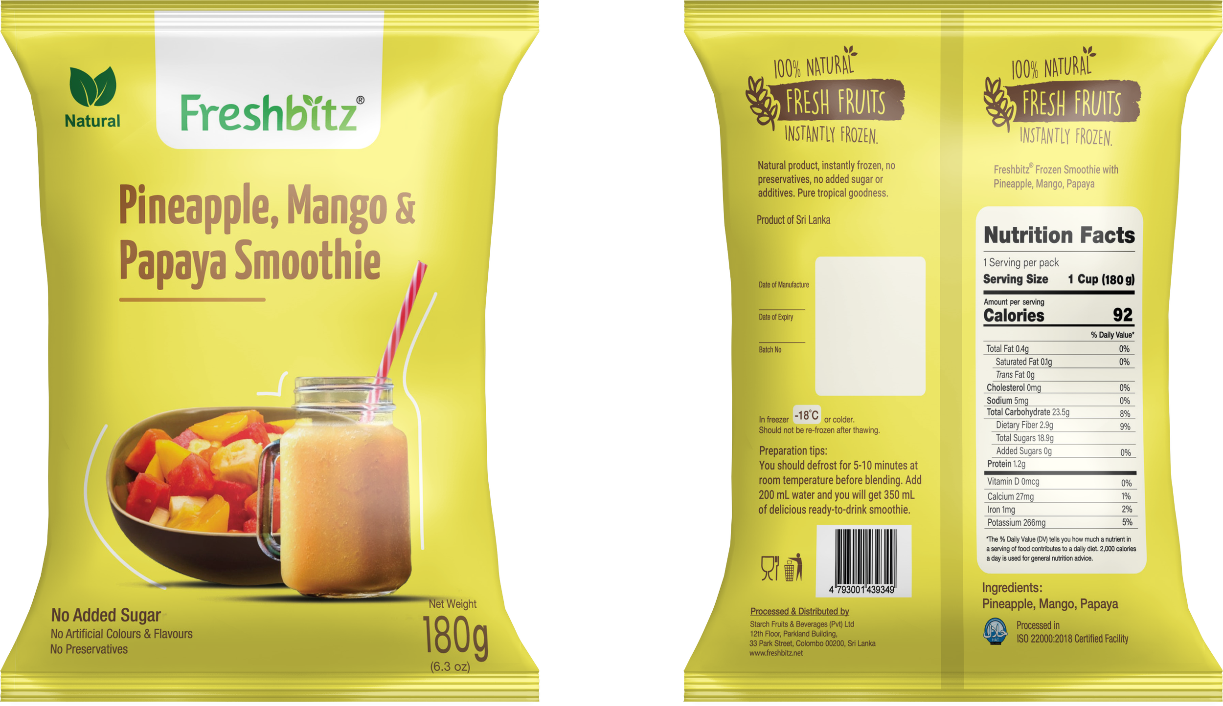 Pineapple Mango Papaya Smoothie