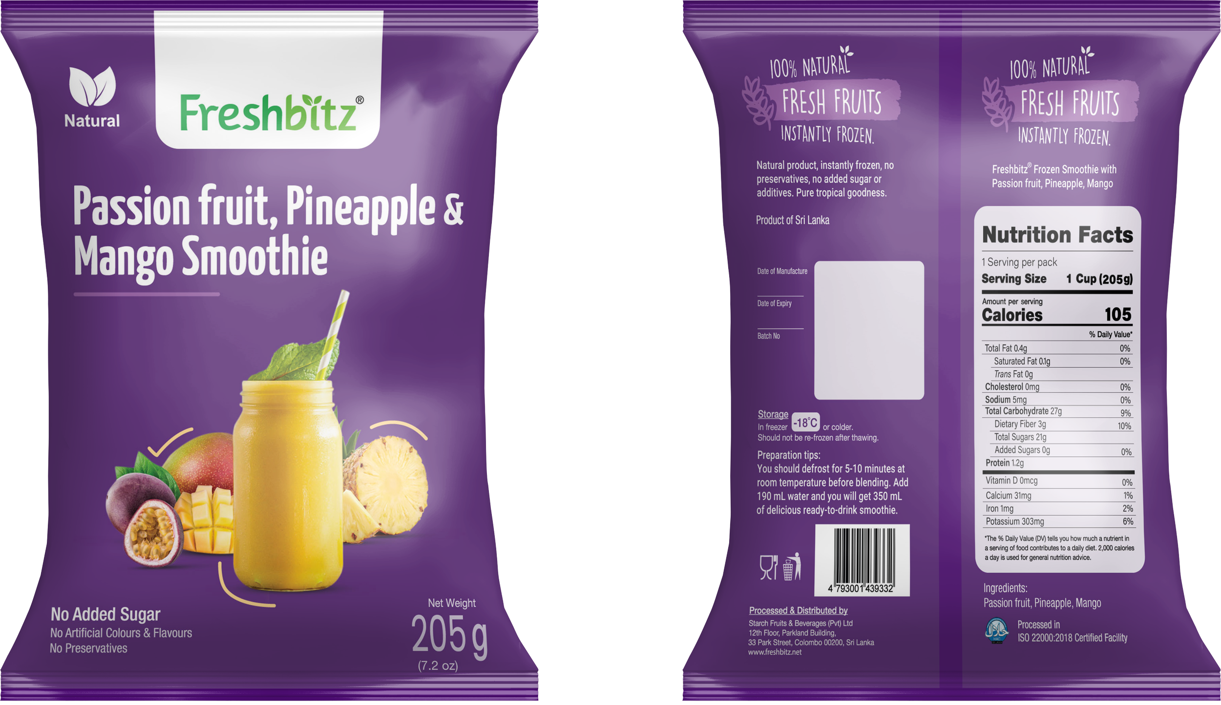 Passion Fruit Pineapple Mango Smoothie