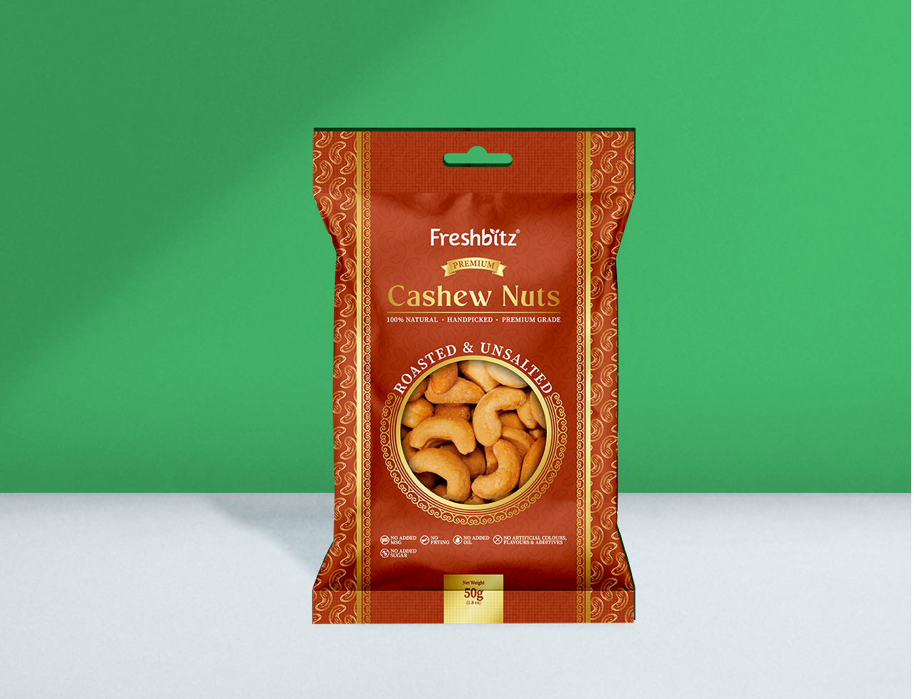 Cashew Nuts Roasted Unsalted 50g