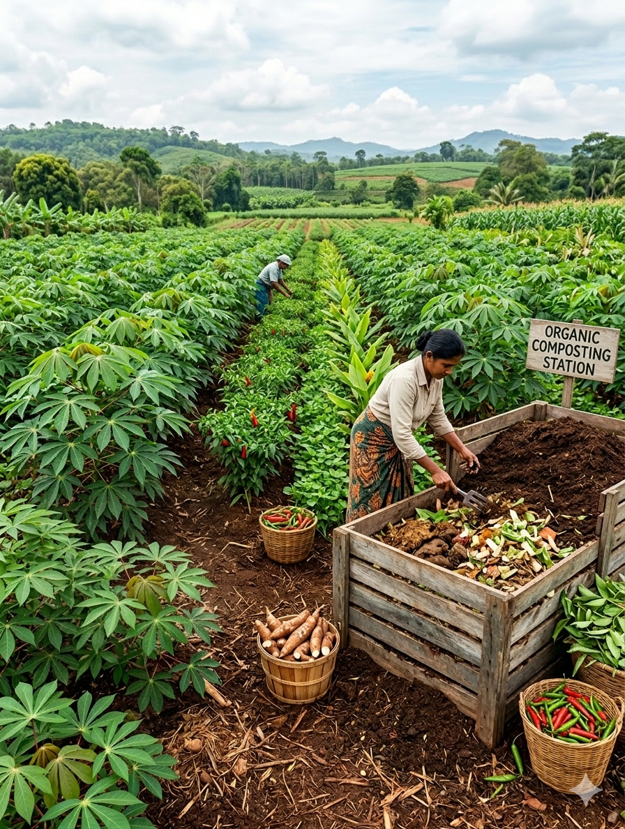 Eco farming — organic composting station