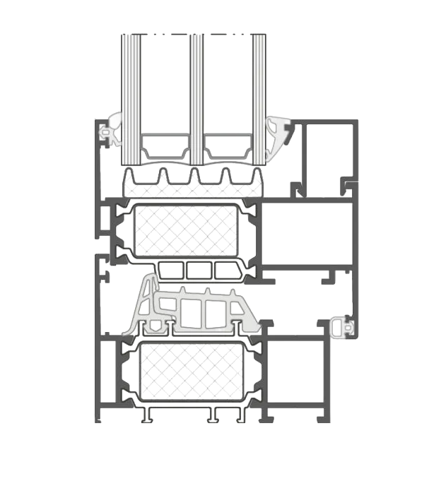 Aluprof MB-86 cross section drawing