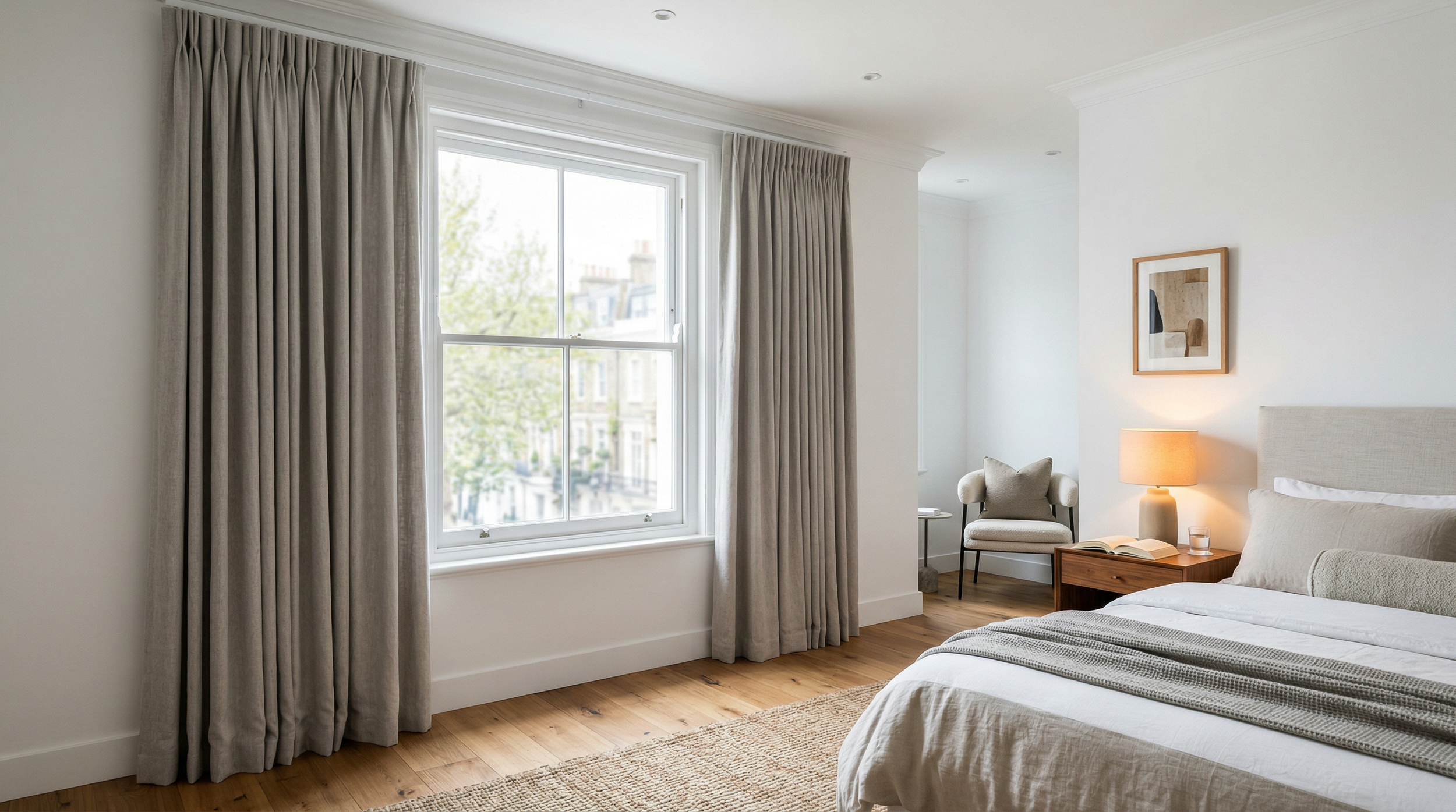 Hospitality pinch pleat curtain