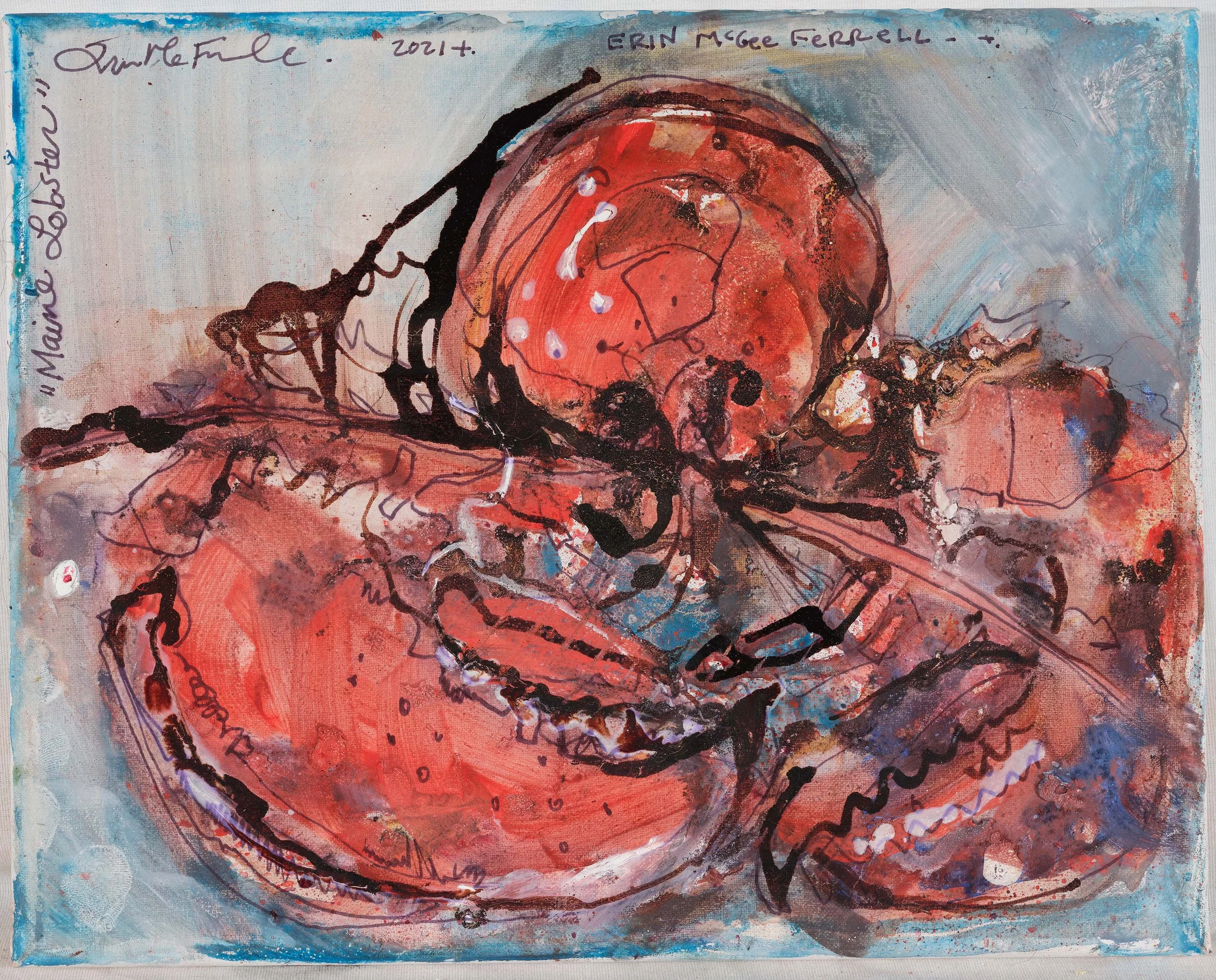 Pink gestural study, from the Lobsters series by Erin McGee Ferrell