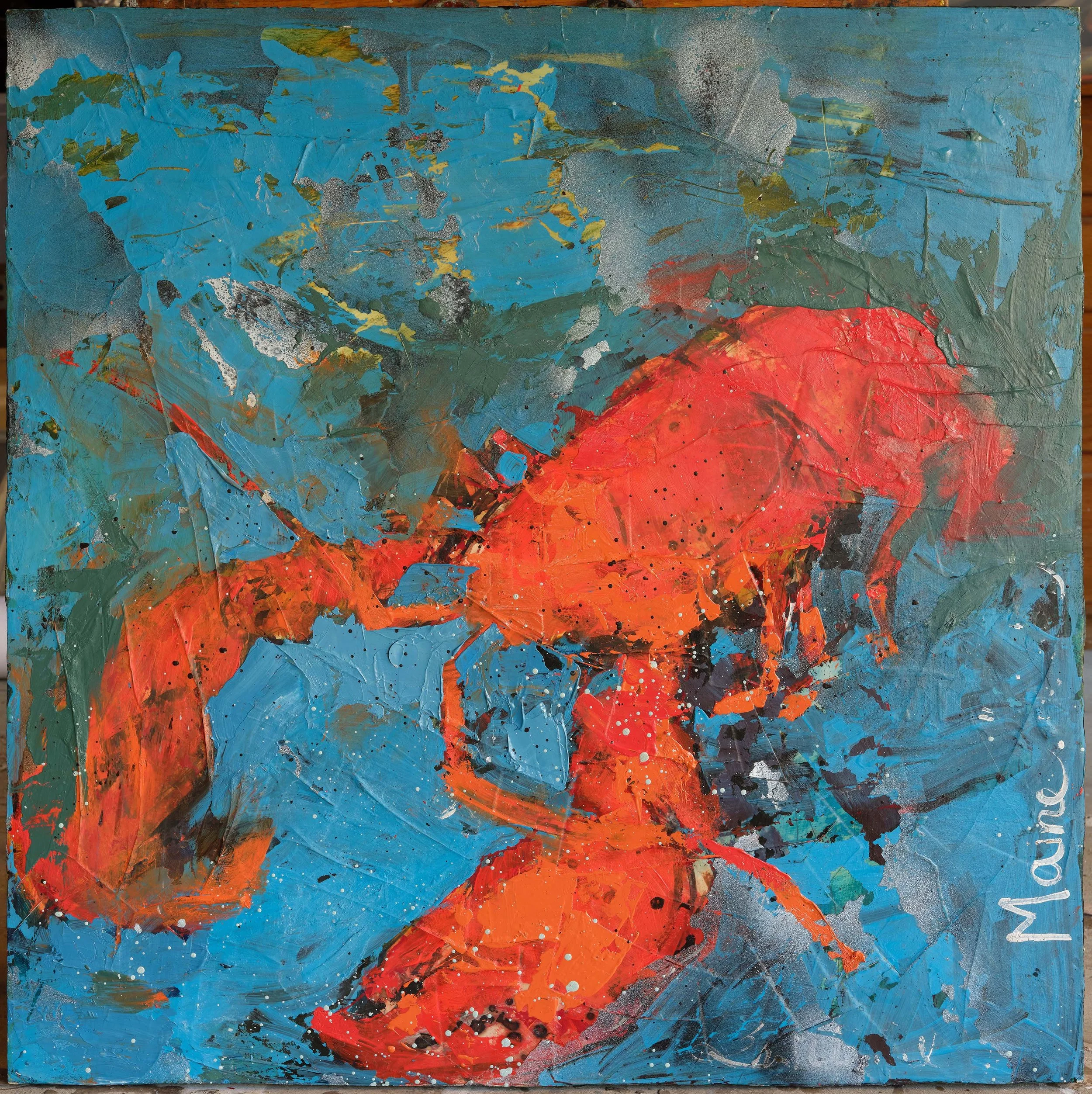 Red on blue, from the Lobsters series by Erin McGee Ferrell