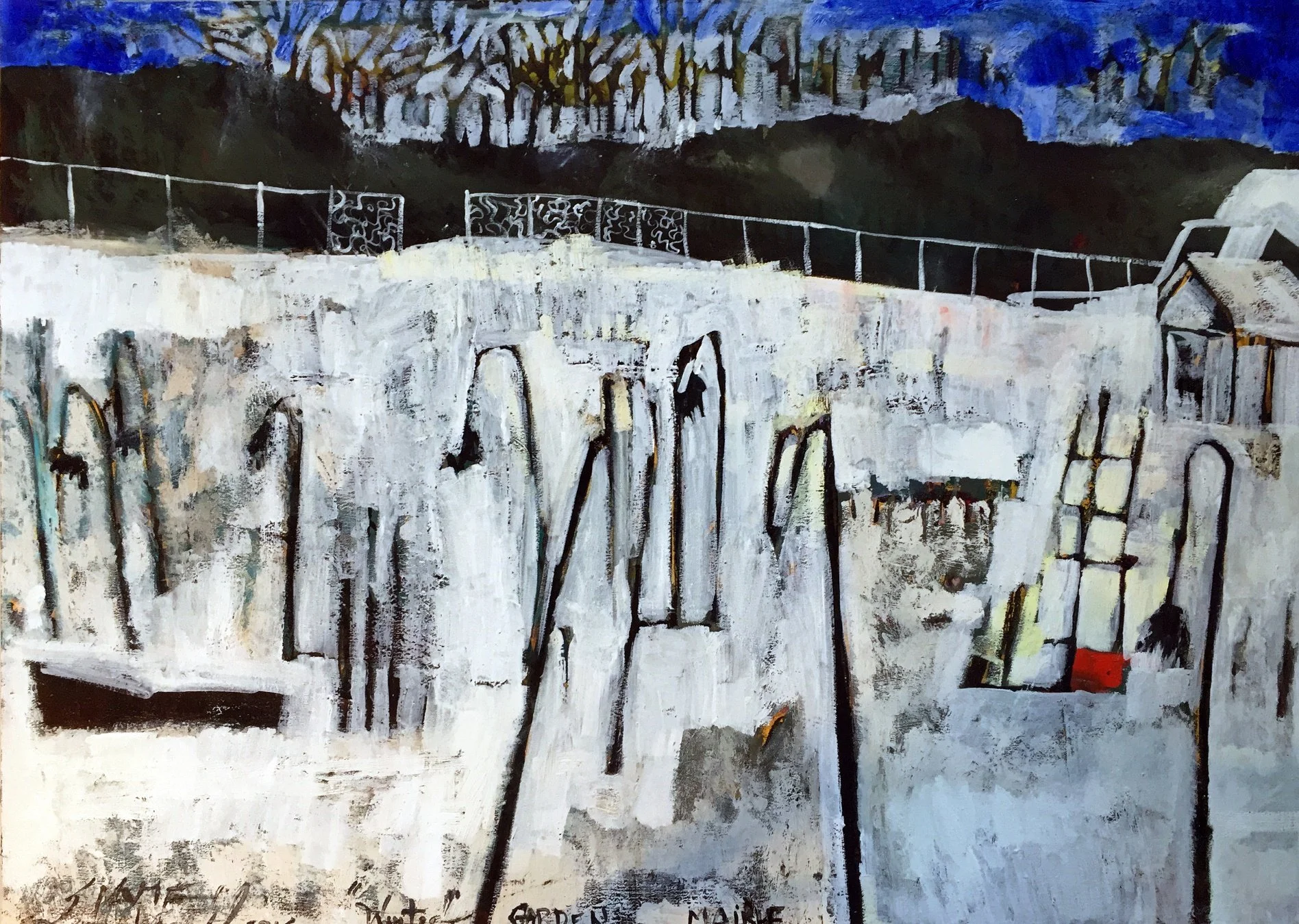 Winter Garden, oil painting by Erin McGee Ferrell for the Whole Foods Urban Garden Collaboration