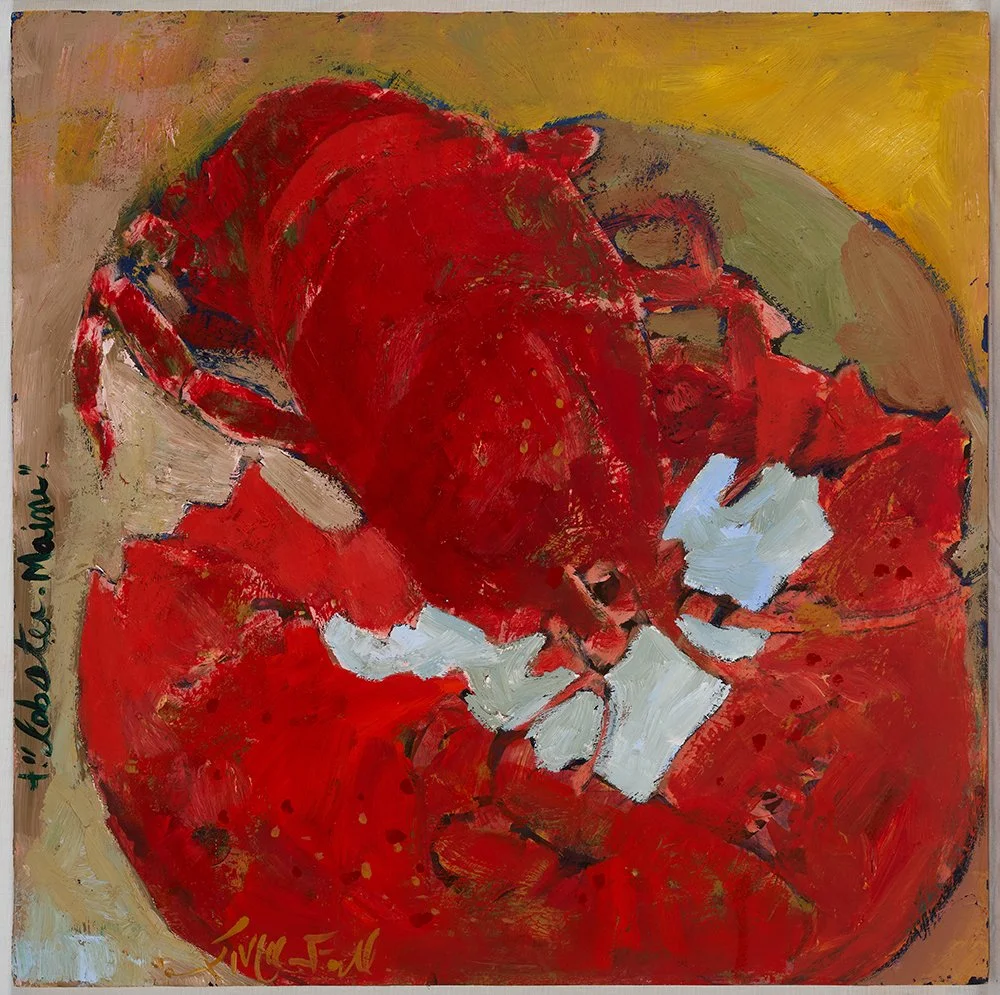 Curled red lobster, from the Lobsters series by Erin McGee Ferrell