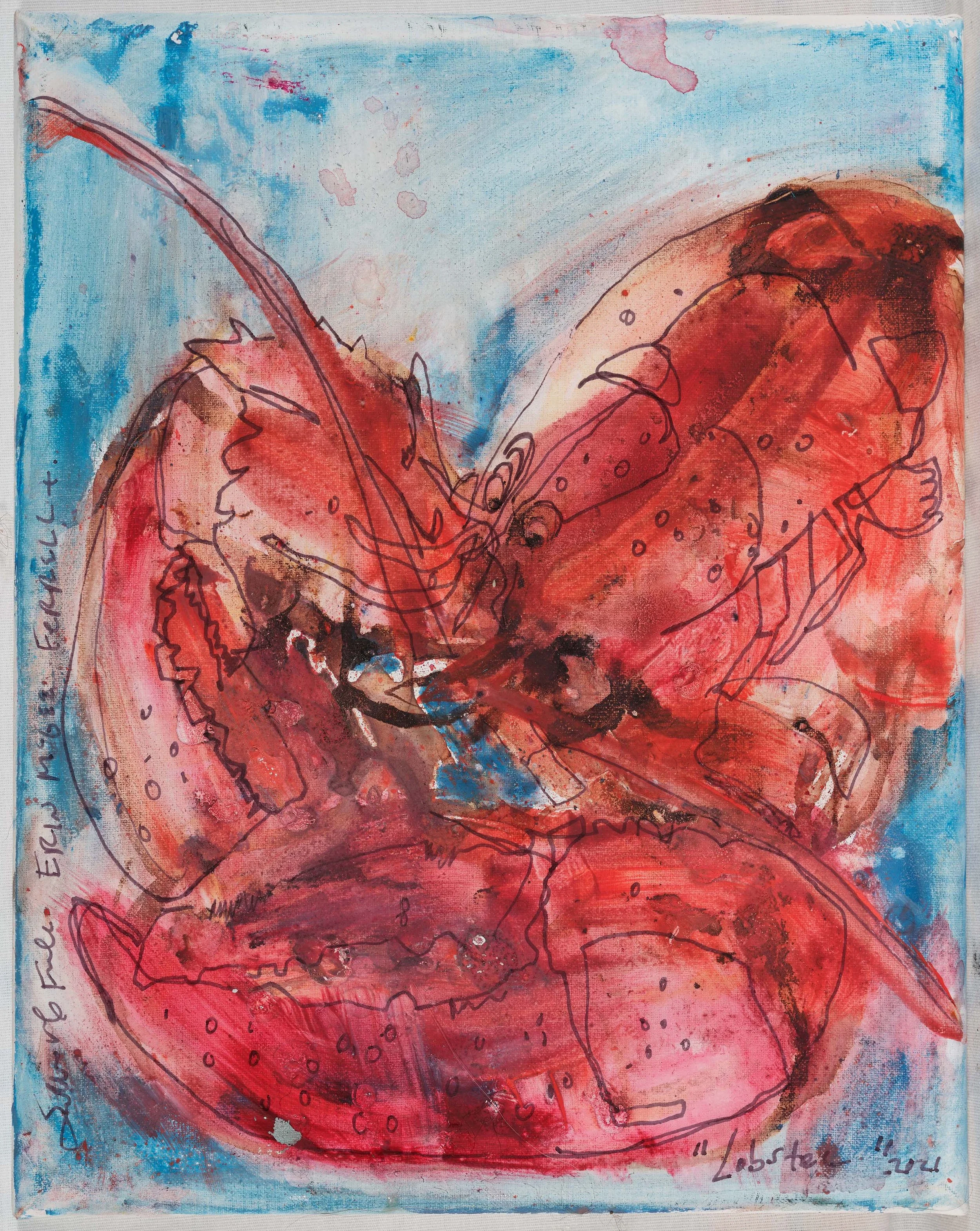 Pale blue ground, from the Lobsters series by Erin McGee Ferrell