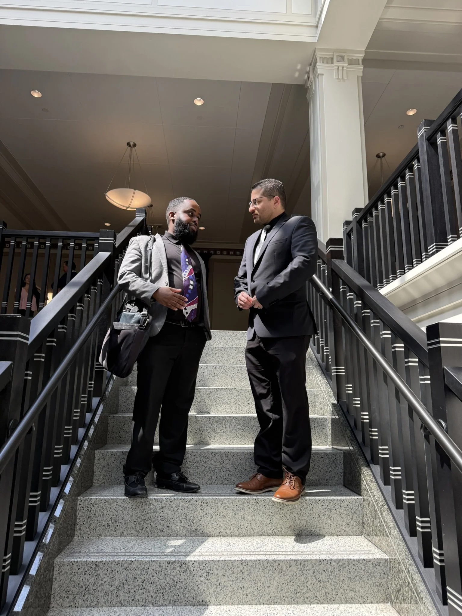 Yoel Zehaie on courthouse stairs