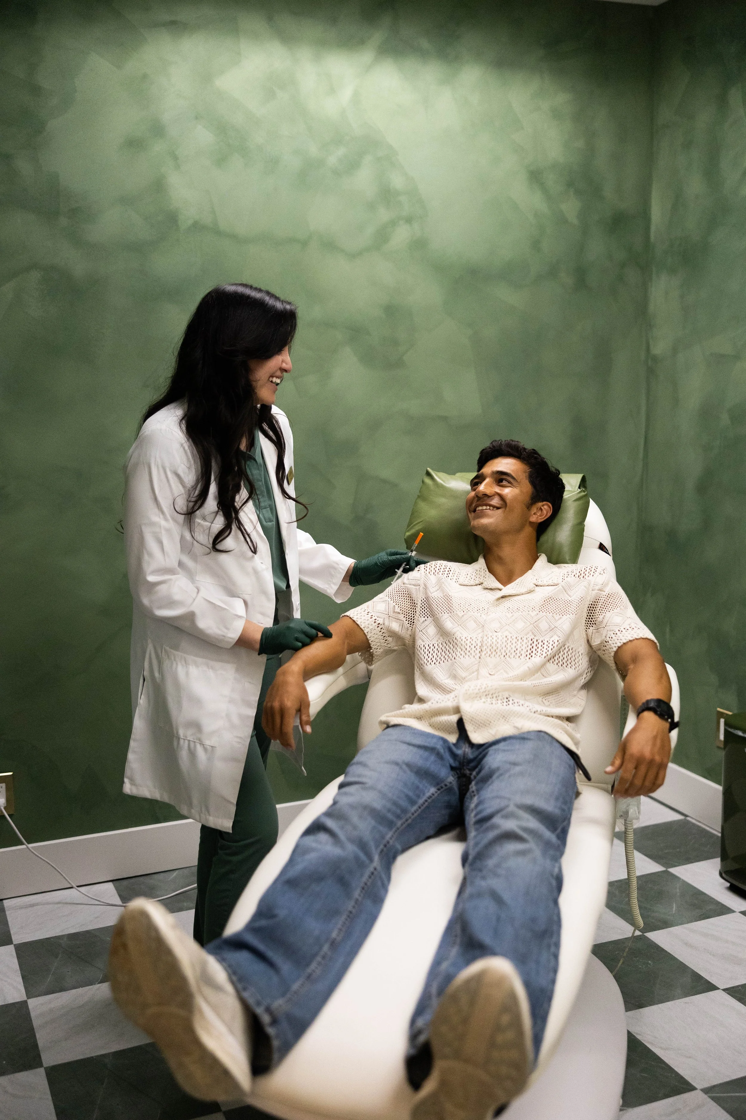 Provider administering treatment