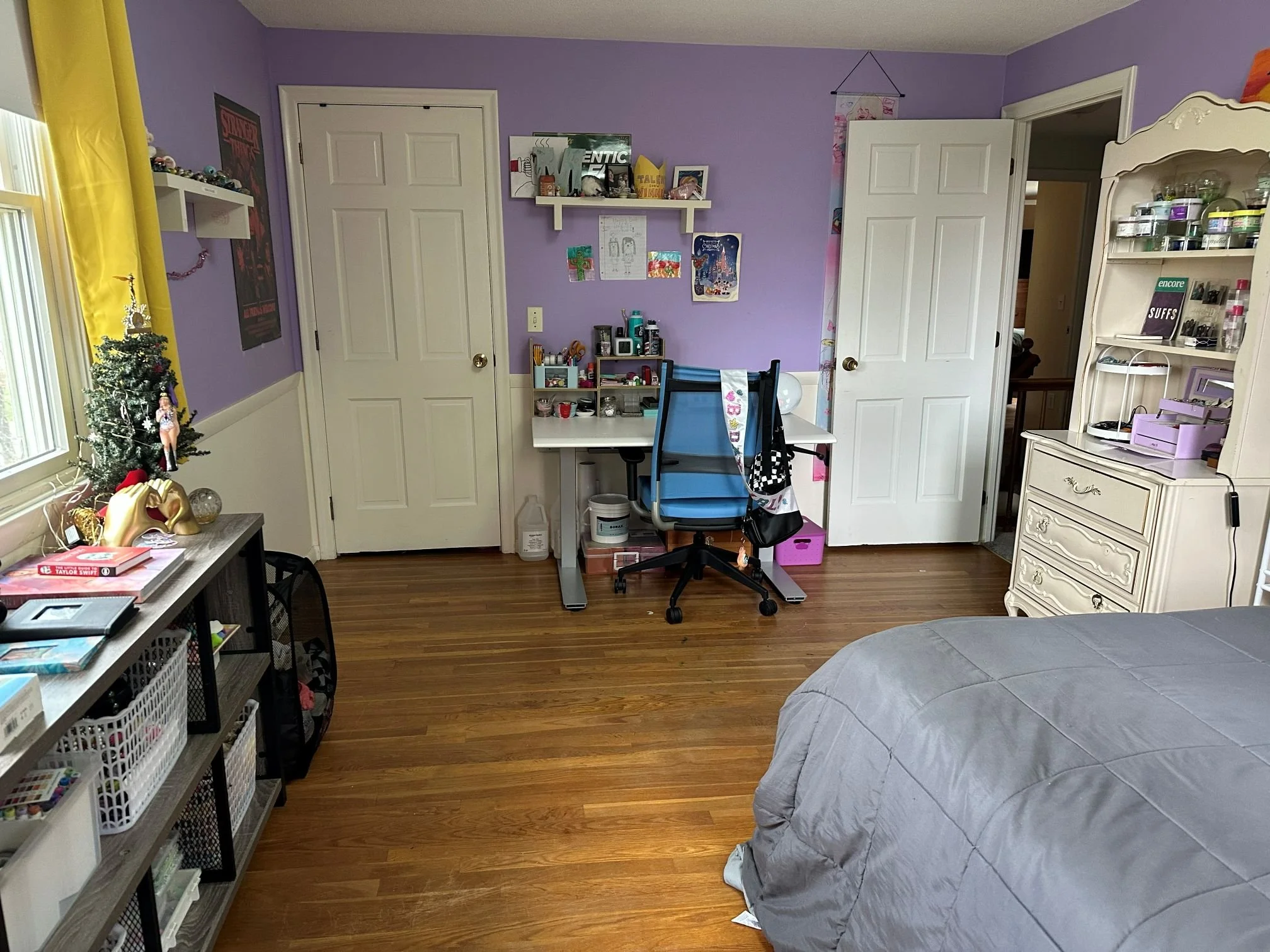 Tween bedroom before and after organizing