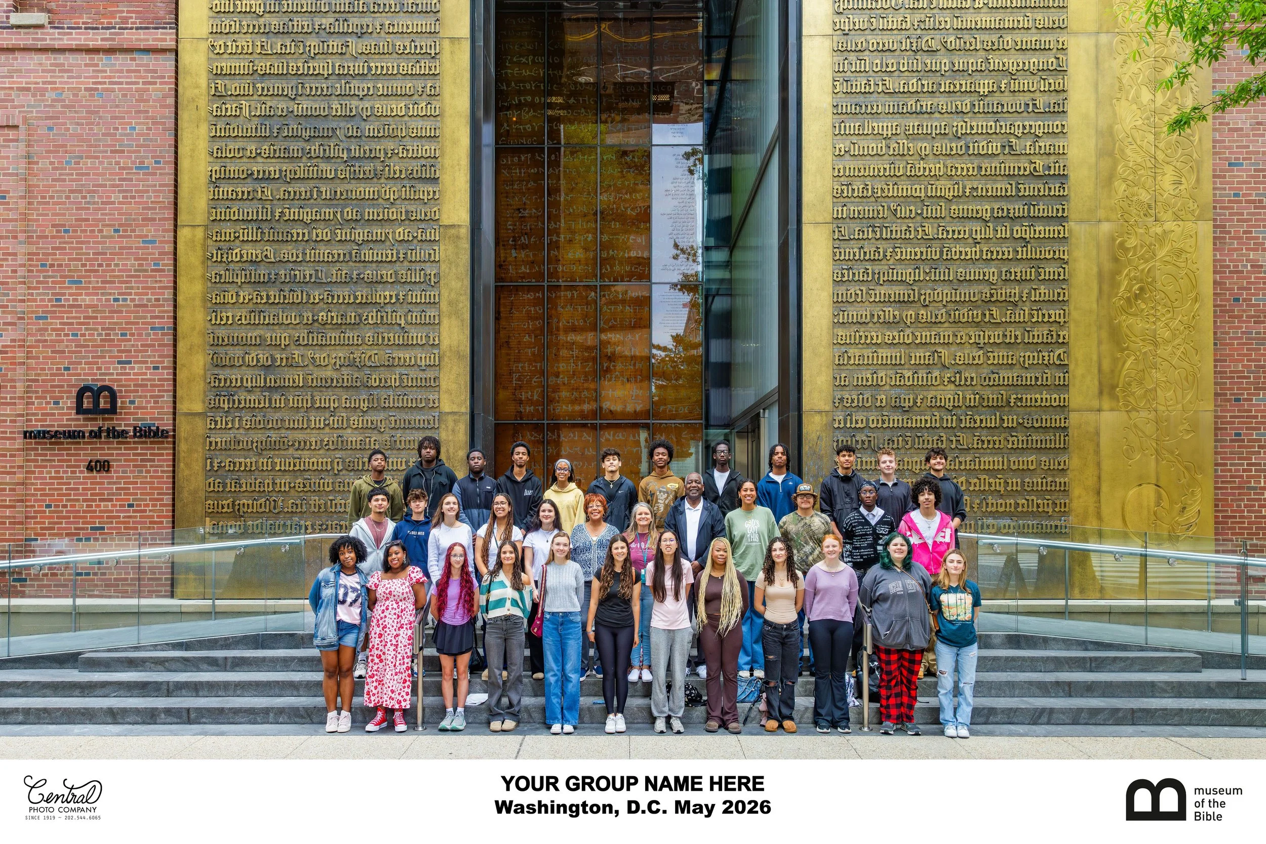 Museum of the Bible group photo by Central Photo Company