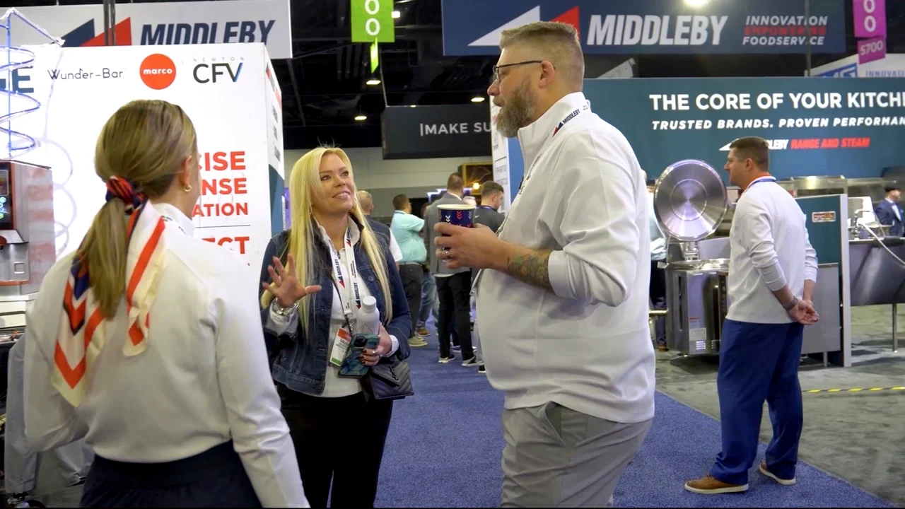 Middleby pop-up interview filmed on the NAFEM trade show floor