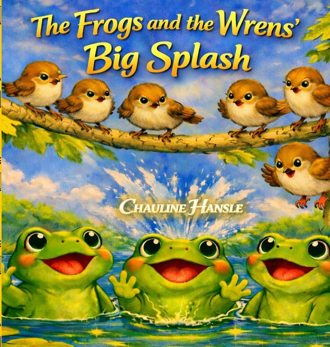 The Frogs and the Wrens' Big Splash audiobook cover, narrated by Rebecca Ballinger