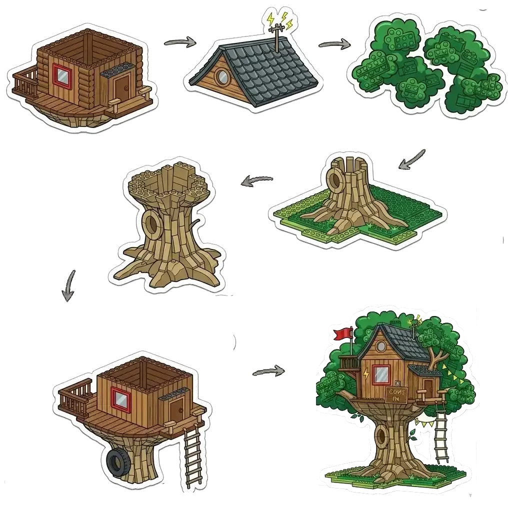 Your actual build order — jumping between steps in a nonlinear path