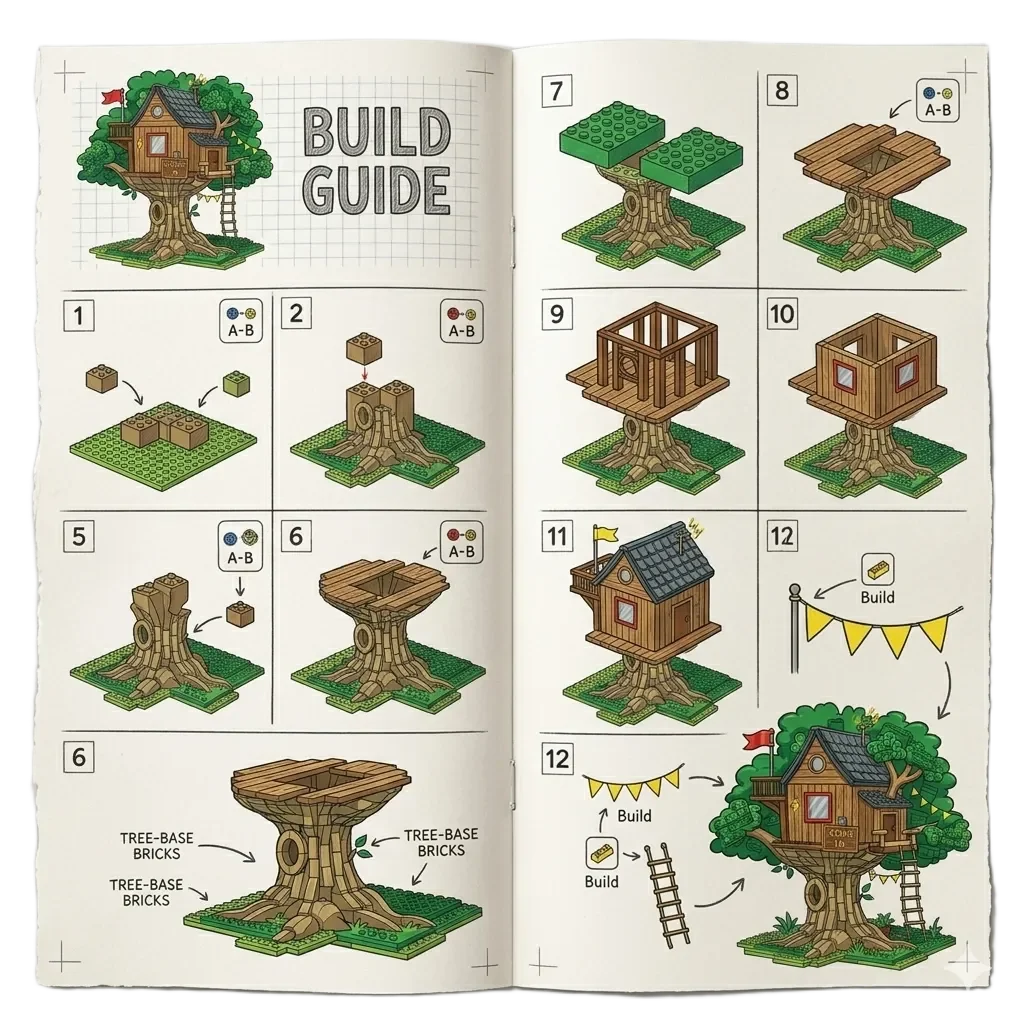 A LEGO build guide showing the construction steps