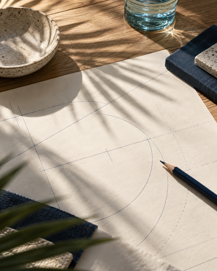 Sunlit planning detail with warm Lowcountry-inspired texture