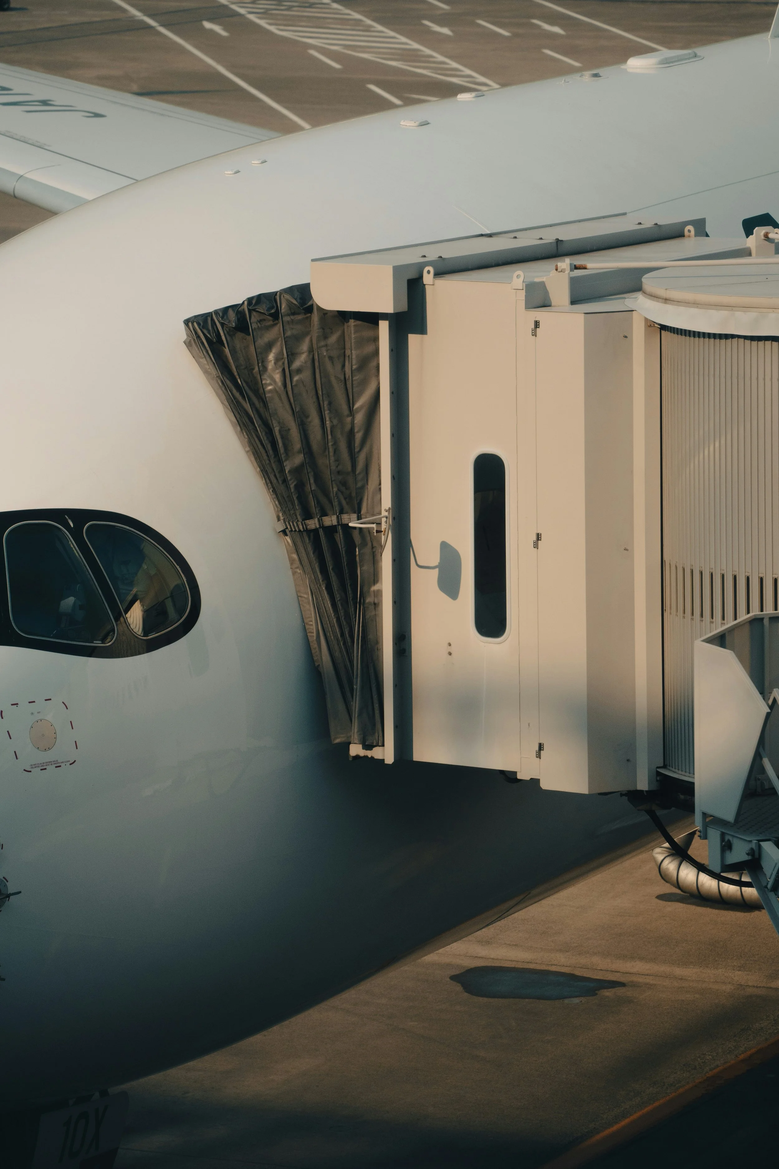 An aviation setting representing the completed mobility journey.