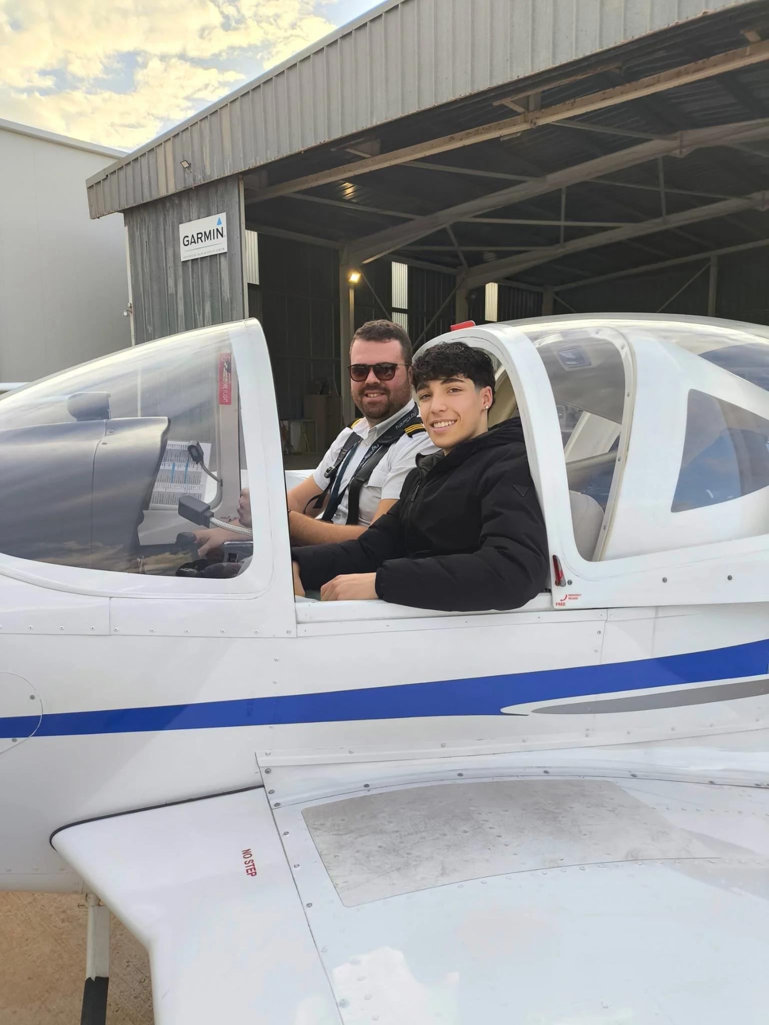 Learners participating in an aviation industry visit.