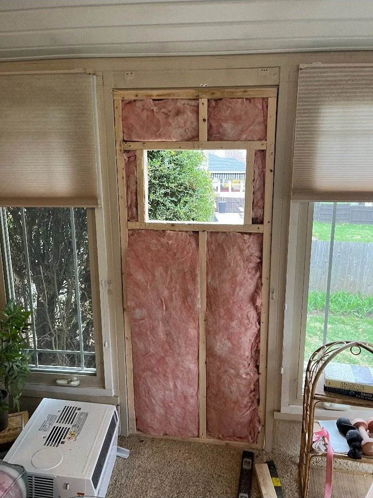 Interior door rough framing with insulation in Montgomery County PA