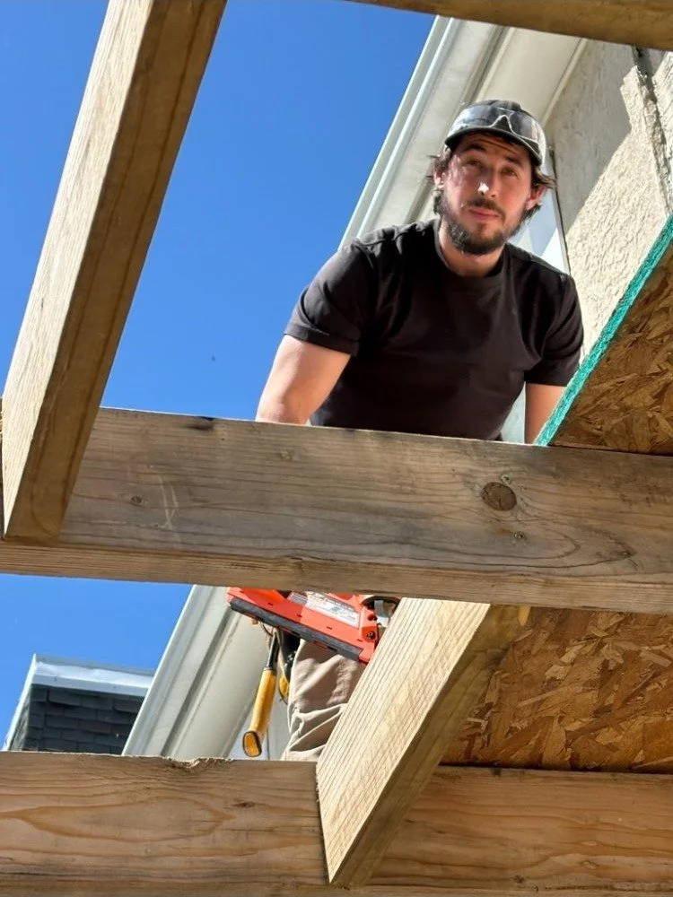 True North Builders craftsman framing a home addition in Montgomery County, PA