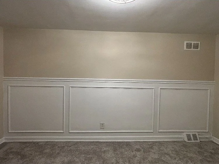 Custom wainscoting and picture frame millwork installation in Montgomery County PA