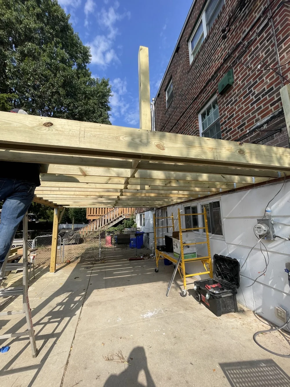 Deck rebuild in progress
