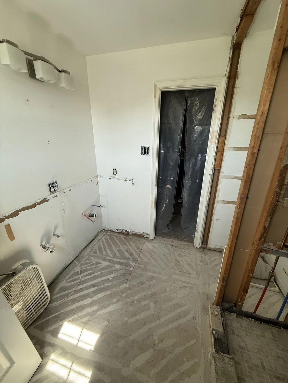 Langhorne bathroom remodel in progress