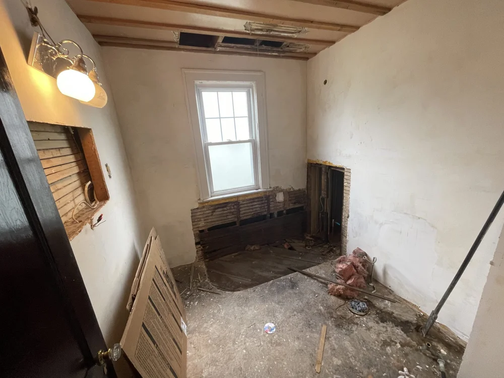 Morrisville bathroom remodel in progress