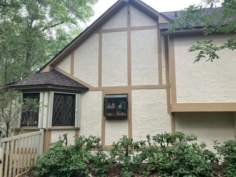 Finished front gable and decorative trim