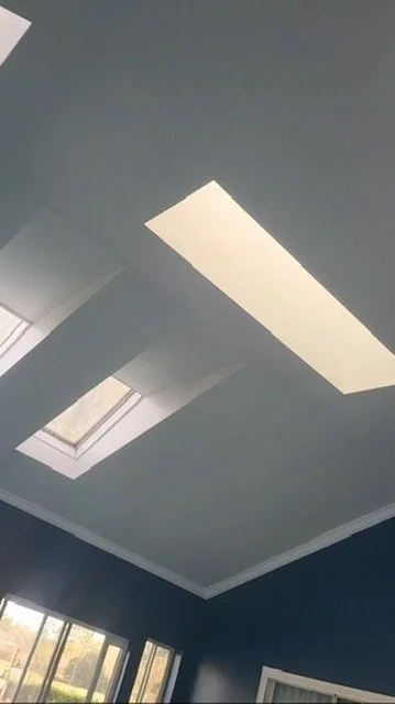 Ceiling detail around two skylights