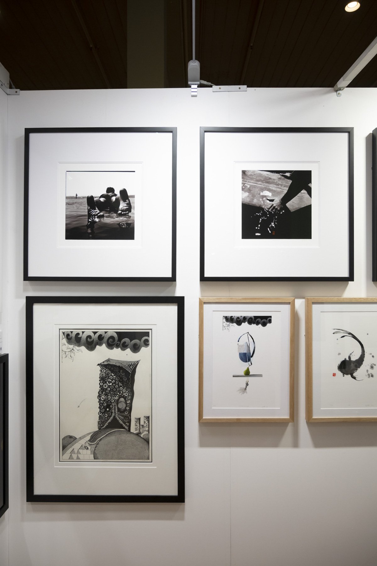 Guy Little's black and white photographs and ink drawings on the IRID stand
