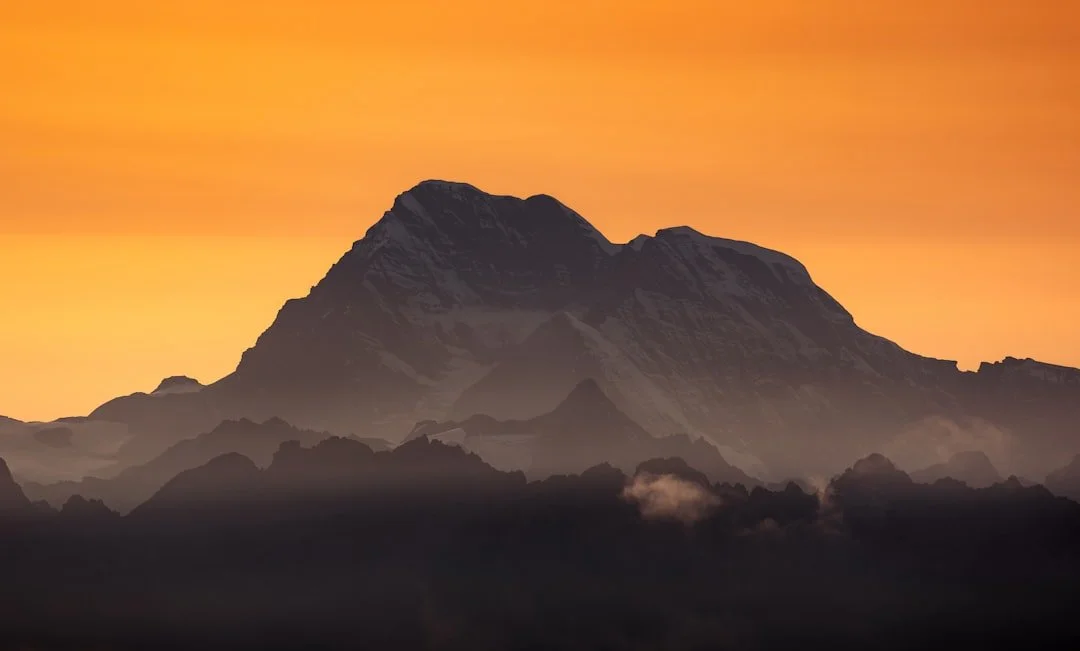 Alpine mountain at night
