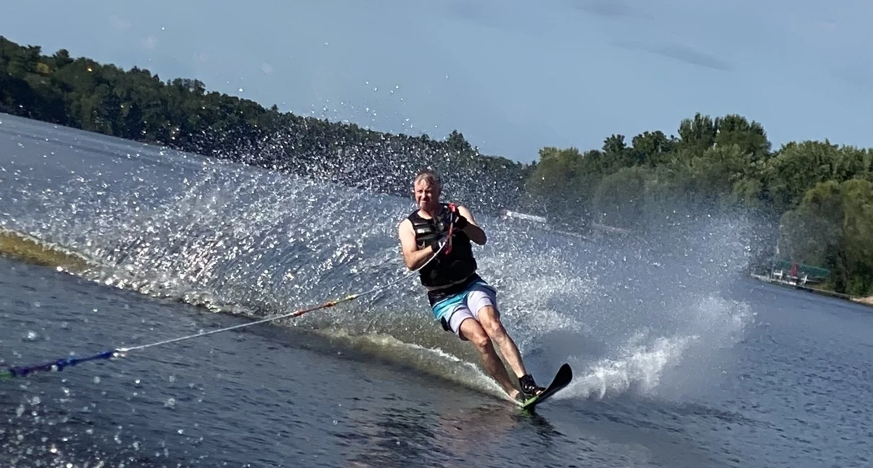 Bob waterskiing on the Mississippi River