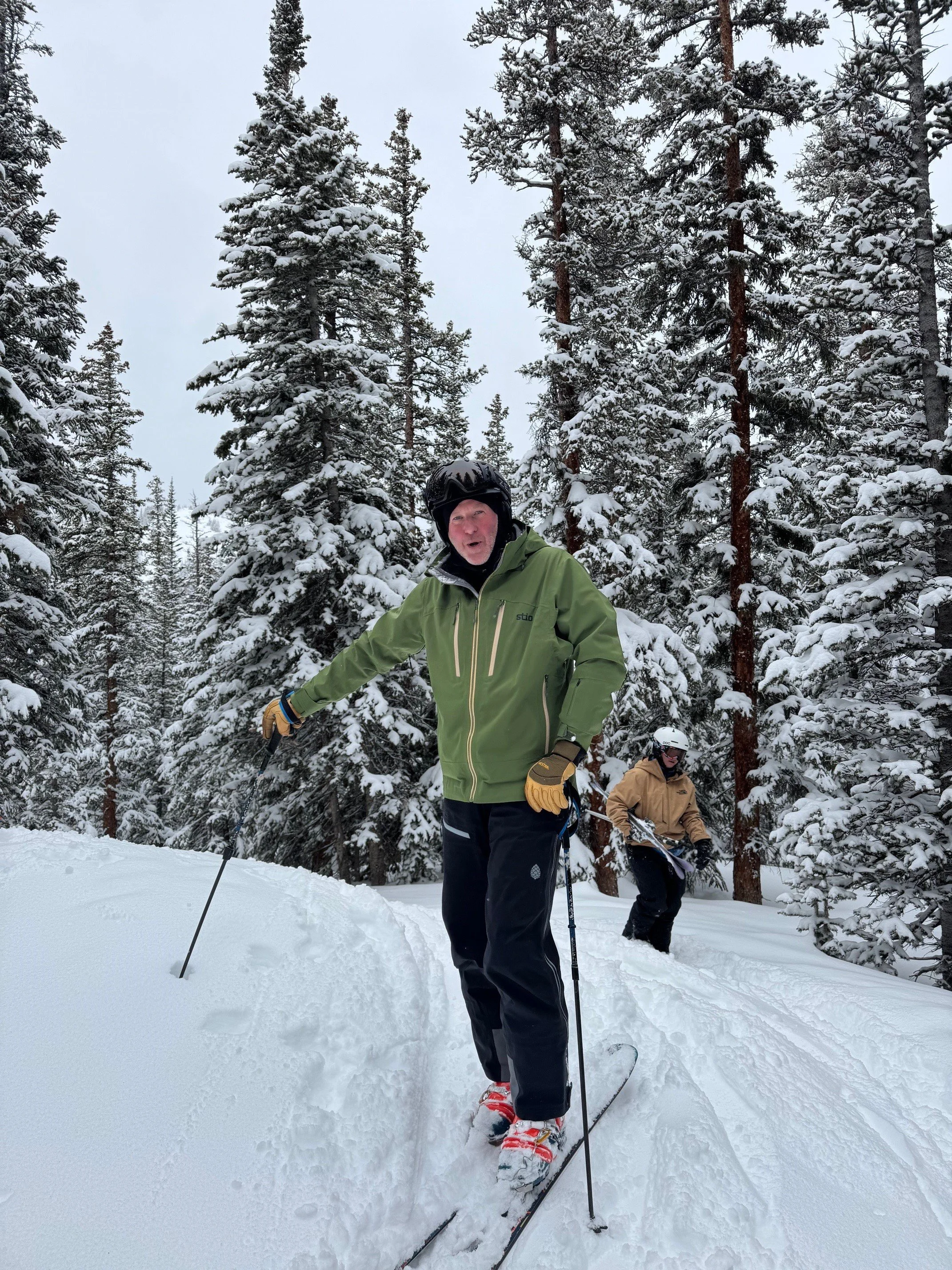 Bob resting after hiking to ski