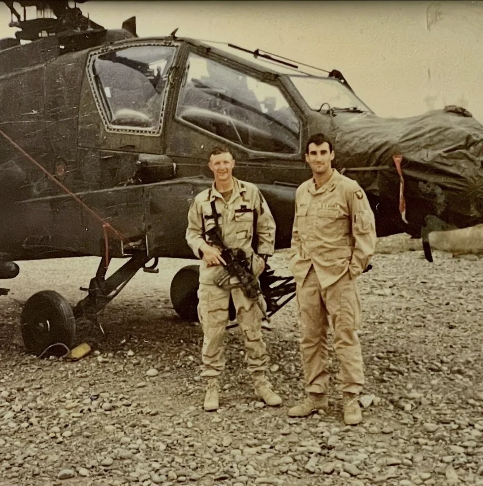Bob and his West Point roommate Gabe Marriott in Afghanistan