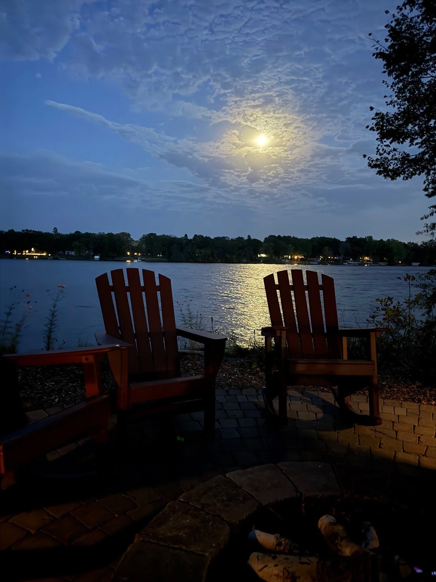 The Mississippi River at night