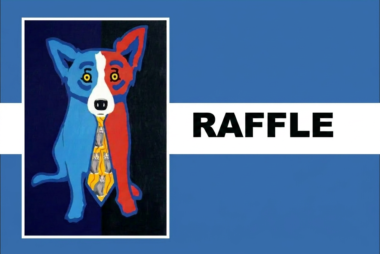 George Rodrigue Blue Dog raffle promo