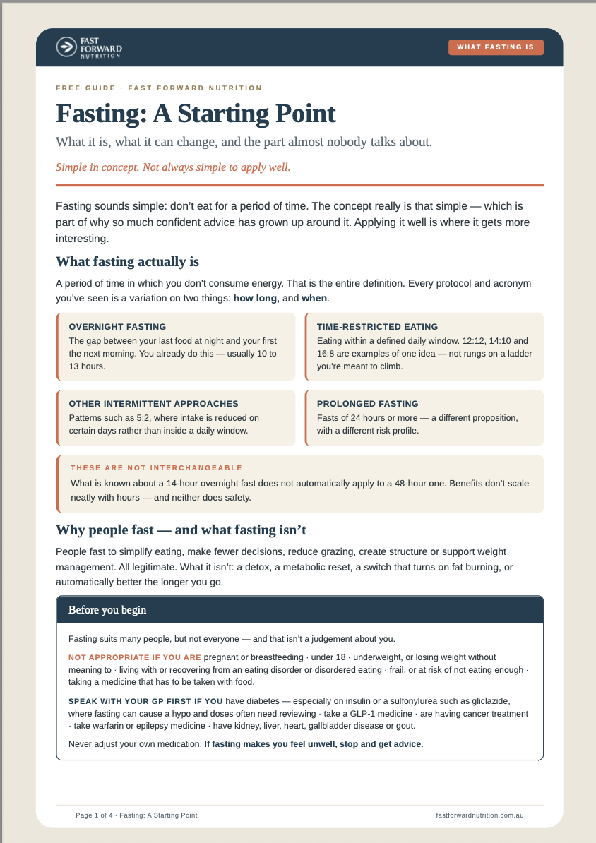 Cover of the free guide Fasting: A Starting Point