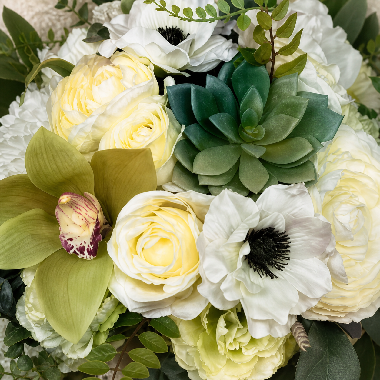 White and Green wedding palette