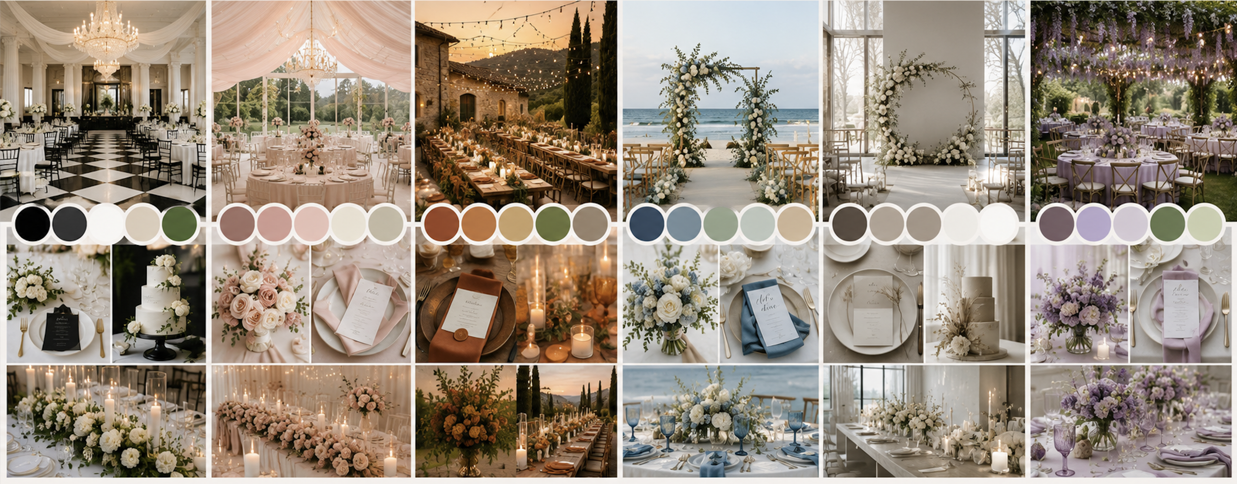 Wedding venue palette guide