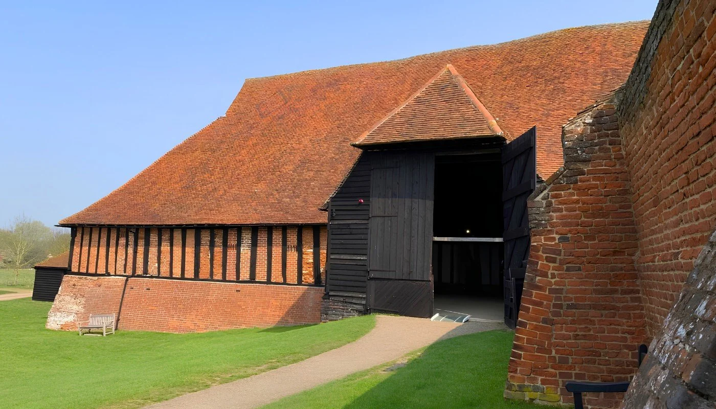 Historic timber frame barn at Cressing Temple