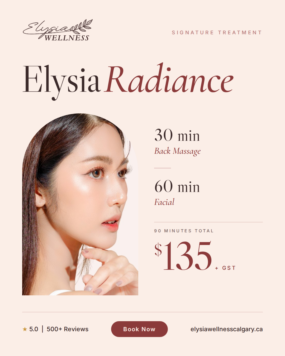 Elysia Radiance — 30 min back massage with 60 min Korean facial